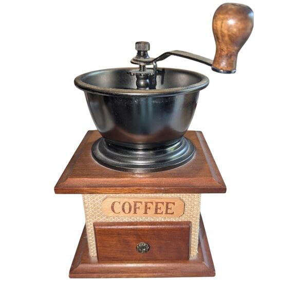 Vintage Coffee Grinder Mill Hand Crank Manual Drawer Wood Metal Model 10620 - Picture 1 of 7